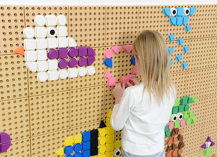 STEM WALL 32 Piece Geometric Shape Pegs (8 Colours) - Pack I