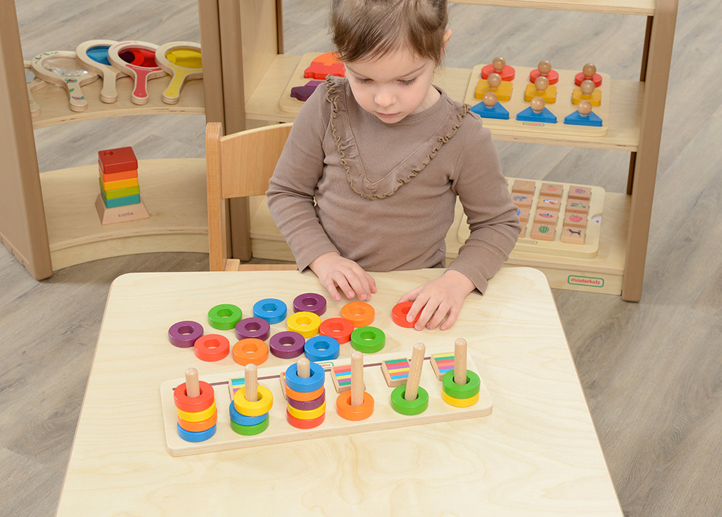 Sequence and Spatial Relationship Learning Ring Stackers